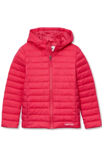 Lands' End Kids Thermoplume Packable Hooded Jacket In Pink