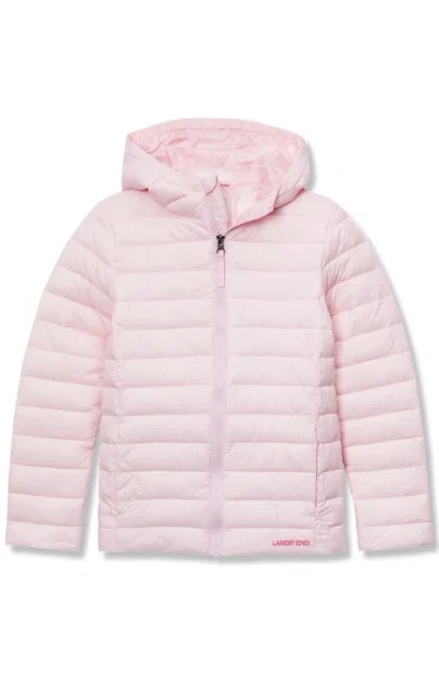 Lands' End Kids Thermoplume Packable Hooded Jacket In Pink