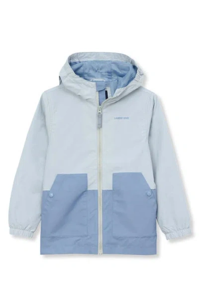 Lands' End Kids Water Resistant Hooded Slicker Rain Jacket In Blue Mist ...