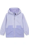 Lands' End Kids Water Resistant Hooded Slicker Rain Jacket In Orchid/lavender Gray