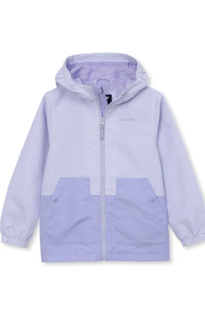 Lands' End Kids Water Resistant Hooded Slicker Rain Jacket In Orchid/lavender Gray