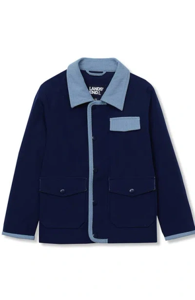 Lands' End Kids Water Resistant Utility Jacket In Blue