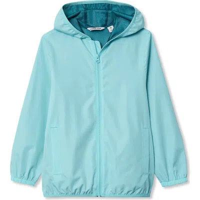 Lands' End Kids Waterproof Rain Jacket In Blue
