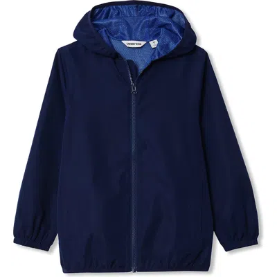 Lands' End Kids Waterproof Rain Jacket In Blue