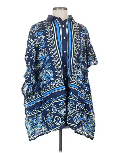 Pre-owned Lands' End Kimono In Blue