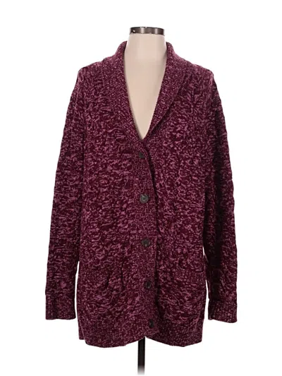 Pre-owned Lands' End Kimono In Burgundy