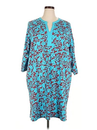 Pre-owned Lands' End Kimono In Teal