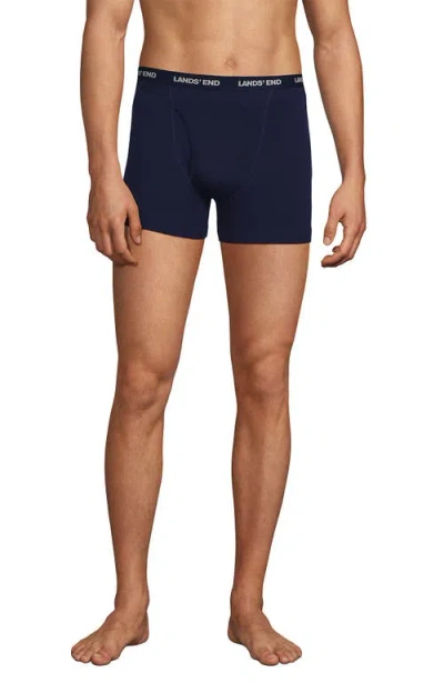 Lands' End Knit Boxer Brief Mixed 3 Pack In Deep Sea Navy
