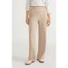 Lands' End Knit High Rise Pleated Wide Leg Pants In Champagne