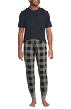 Lands' End Knit Jersey Pajama Sleep Set In Gray