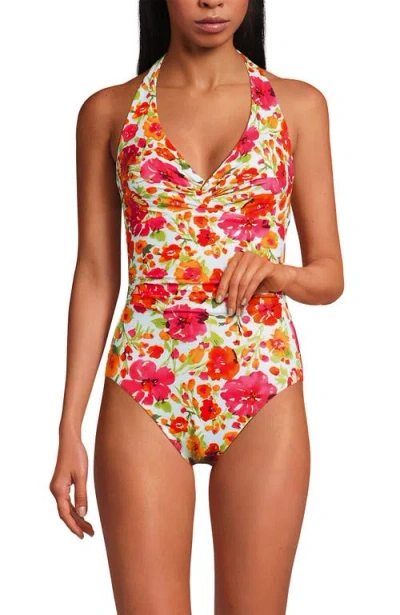 Lands' End Knot Twist Halter One Piece In Multi