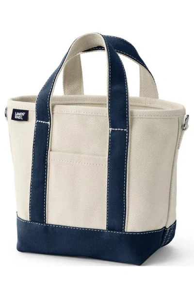 Lands' End Canvas Open Top Tote Bag Regular & Long Handle Carry All In Embroidered Hearts