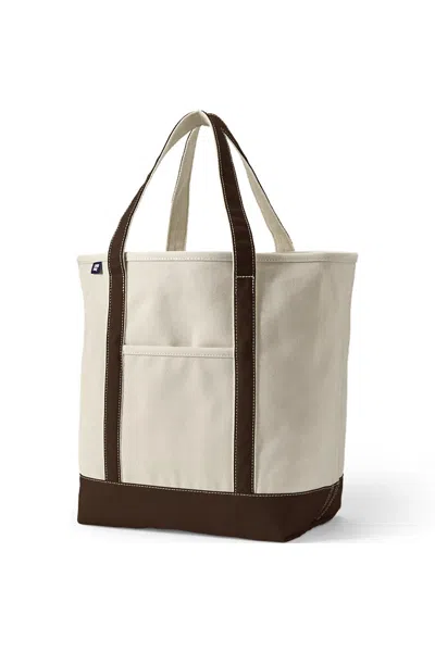 Lands' End Large 5 Pocket Open Top Canvas Tote Bag In Pattern