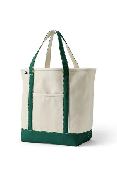 Lands' End Large 5 Pocket Open Top Canvas Tote Bag In Pink