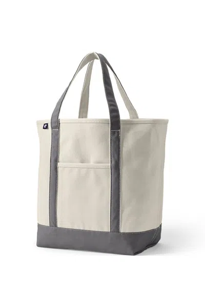 Lands' End Large 5 Pocket Open Top Canvas Tote Bag In Brown