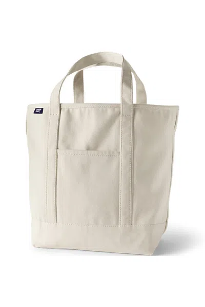 Lands' End Large 5 Pocket Open Top Canvas Tote Bag In Red