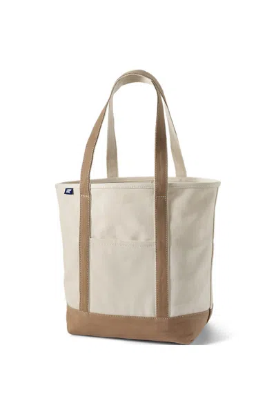 Lands' End Large 5 Pocket Open Top Long Handle Canvas Tote Bag In Pink