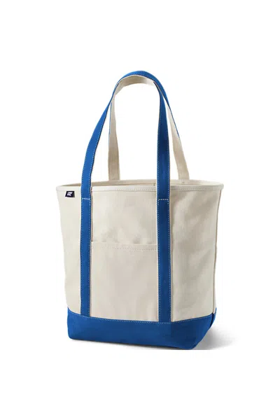 Lands' End Large 5 Pocket Open Top Long Handle Canvas Tote Bag In Pink