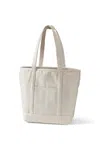Lands' End Large 5 Pocket Open Top Long Handle Canvas Tote Bag In Pattern