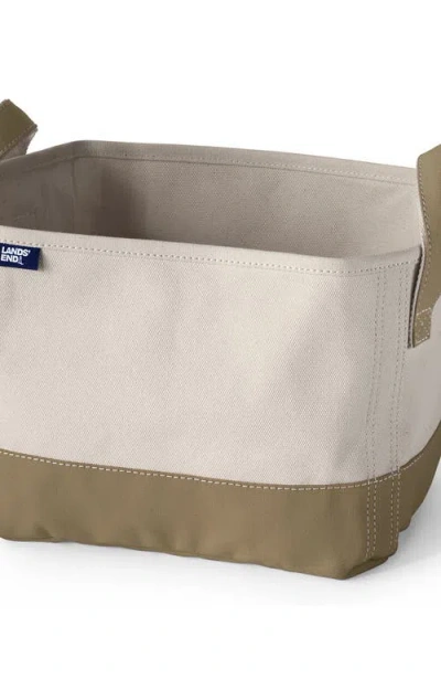 Lands' End Large Canvas Storage Tote In Neutral
