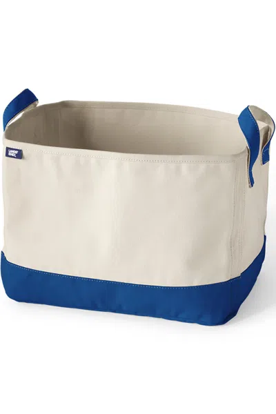 Lands' End Large Canvas Storage Tote In Blue