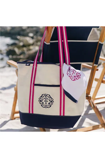 Lands' End Le X T And T Large Open Top Long Handle Canvas Tote In Pink