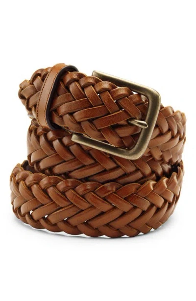 LANDS' END LANDS' END LEATHER BRAID BELT