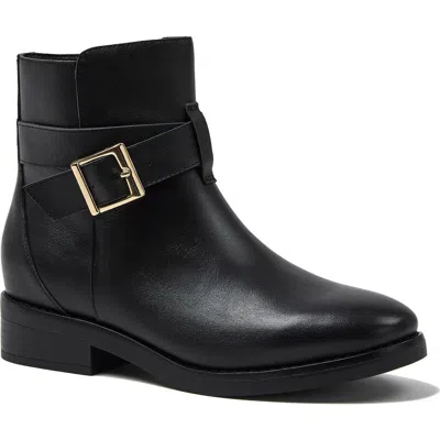Lands' End Leather Buckle Boots In Black