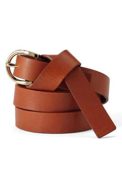 Lands' End Leather Knot Belt In Brown