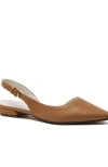 Lands' End Leather Slingback Low Heels In Brown