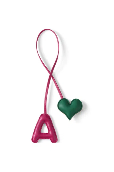 Lands' End Letter A Faux Leather Bag Charm In Pink