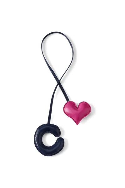 Lands' End Letter C Faux Leather Bag Charm In Blue