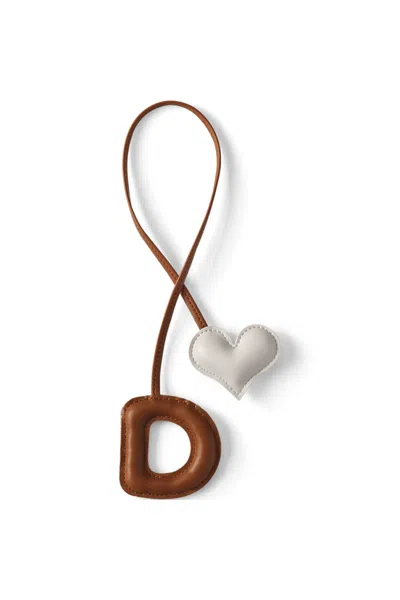 Lands' End Letter D Faux Leather Bag Charm In Brown