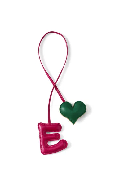 Lands' End Letter E Faux Leather Bag Charm In Pink