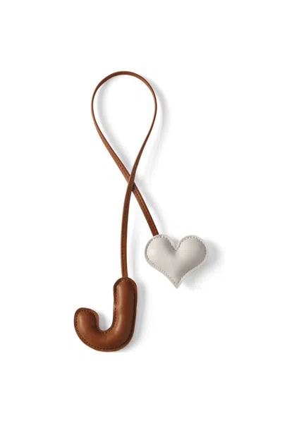 Lands' End Letter J Faux Leather Bag Charm In Brown