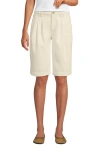 Lands' End Lightweight Denim Mid Rise Pleated 12" Slouchy Shorts