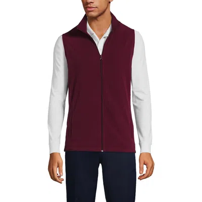 Lands' End Lightweight Fleece Vest In Burgundy