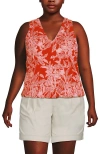Lands' End Plus Size Lightweight Jersey Blouson Vneck Tank