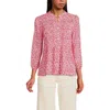 Lands' End Lightweight Jersey Button Pintuck Top In Pink