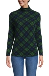 Lands' End Lightweight Jersey Long Sleeve Turtleneck In Green