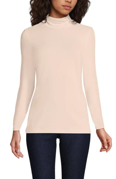 Lands' End Lightweight Jersey Long Sleeve Turtleneck In Neutral