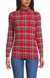 Lands' End Lightweight Jersey Long Sleeve Turtleneck In Red
