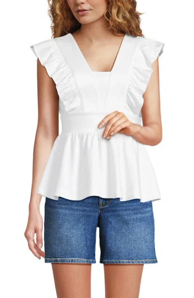 Lands' End Lightweight Jersey Ruffle Peplum Top