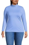Lands' End Lightweight Jersey Skimming Long Sleeve Turtleneck In Blue