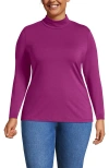 Lands' End Lightweight Jersey Skimming Long Sleeve Turtleneck In Purple