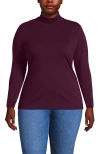 Lands' End Lightweight Jersey Skimming Long Sleeve Turtleneck In Purple