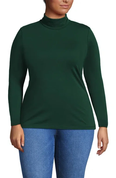 LANDS' END LANDS' END PLUS SIZE LIGHTWEIGHT JERSEY SKIMMING LONG SLEEVE TURTLENECK
