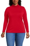 Lands' End Lightweight Jersey Skimming Long Sleeve Turtleneck In Red