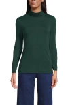 Lands' End Lightweight Jersey Skimming Long Sleeve Turtleneck In Deep Forest
