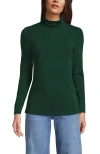 Lands' End Lightweight Jersey Long Sleeve Turtleneck In Green